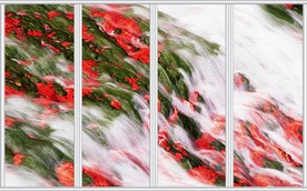 现代瀑布水流风景唯美移门