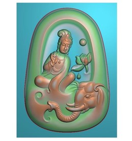 莲花观音大象普贤菩萨挂件精雕图