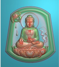 滴水莲花正坐如来佛祖挂件精雕图