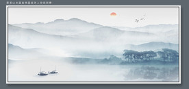 高清山水雾林装饰画