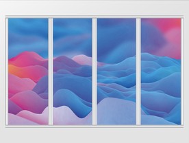 抽象彩色云山移门