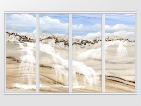 大理石纹风景移门