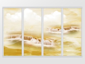 大理石纹风景移门