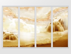 大理石纹风景移门