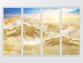 大理石纹风景移门