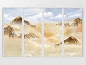 大理石纹风景移门