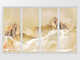大理石纹风景移门