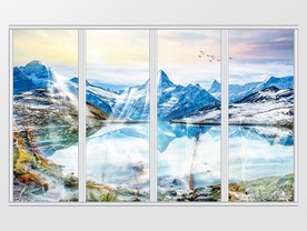 大理石纹风景移门