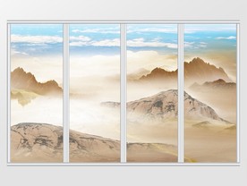 大理石纹风景移门