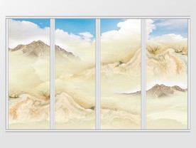 大理石纹风景移门