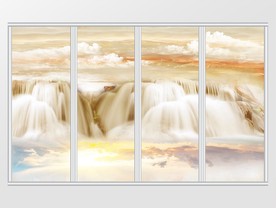 大理石纹风景移门