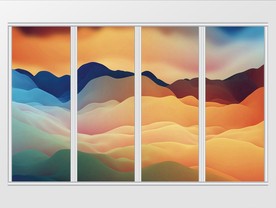 现代简约风彩色云雾移门