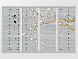 新中式浮雕梅花移门
