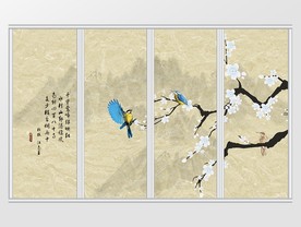 中式花鸟移门
