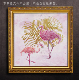 热带火烈鸟装饰画挂画