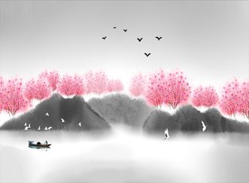 黑白素雅色彩森林背景底纹创意素