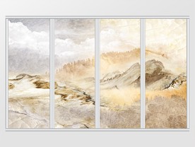 大理石纹风景移门