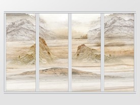 大理石纹风景移门