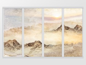 大理石纹山水风景移门