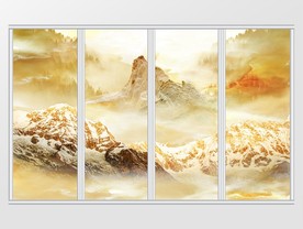 大理石纹山水风景移门