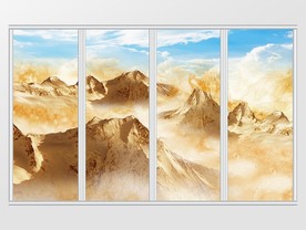 大理石纹山水风景移门