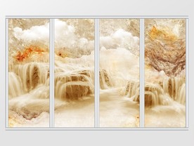 大理石纹山水风景移门