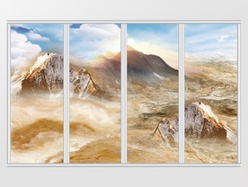 大理石纹山水风景移门
