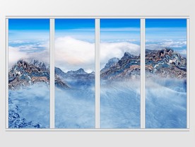 大理石纹山水风景移门