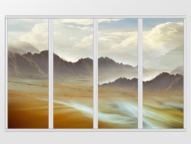 大理石纹山水风景移门