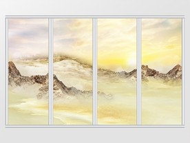 大理石纹山水风景移门
