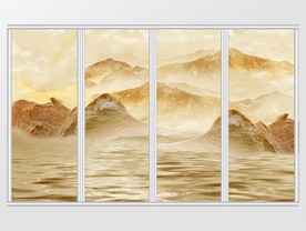 远山美景艺术移门