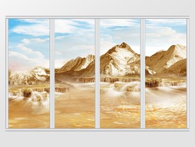 溪流山水抽象风景移门