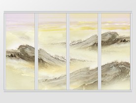 大理石纹风景移门