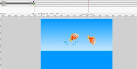 鱼群通过引导线图层跳水面26秒