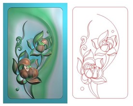 玉雕莲花挂件荷花牌子精雕图浮雕