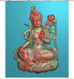 藏式莲花观音玉雕绿度母菩萨精雕