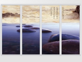 现代简约流水石纹移门