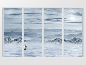 新中式山水抽象移门