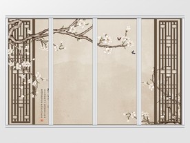 新中式玉兰花移门