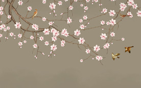 花鸟电视背景墙