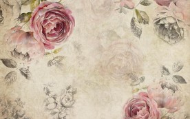 古典欧式花朵墙面艺术设计背景底