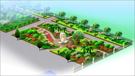 小学校园游园绿化景观效果图