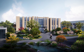 污水厂办公楼景观绿化