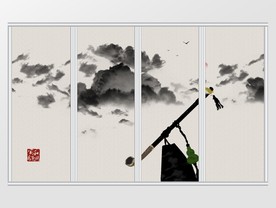 中式家和万事兴移门