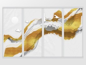 新中式抽象山水意境梦幻移门
