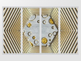 立体几何图案线条移门