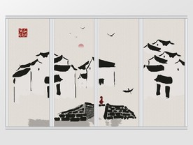 古风中式家和万事兴移门