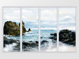 大理石纹山水移门