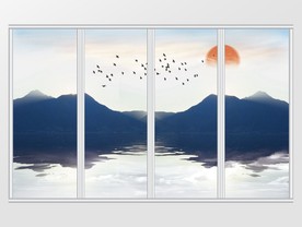 新中式抽象创意移门