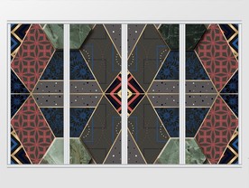 新中式简约几何移门